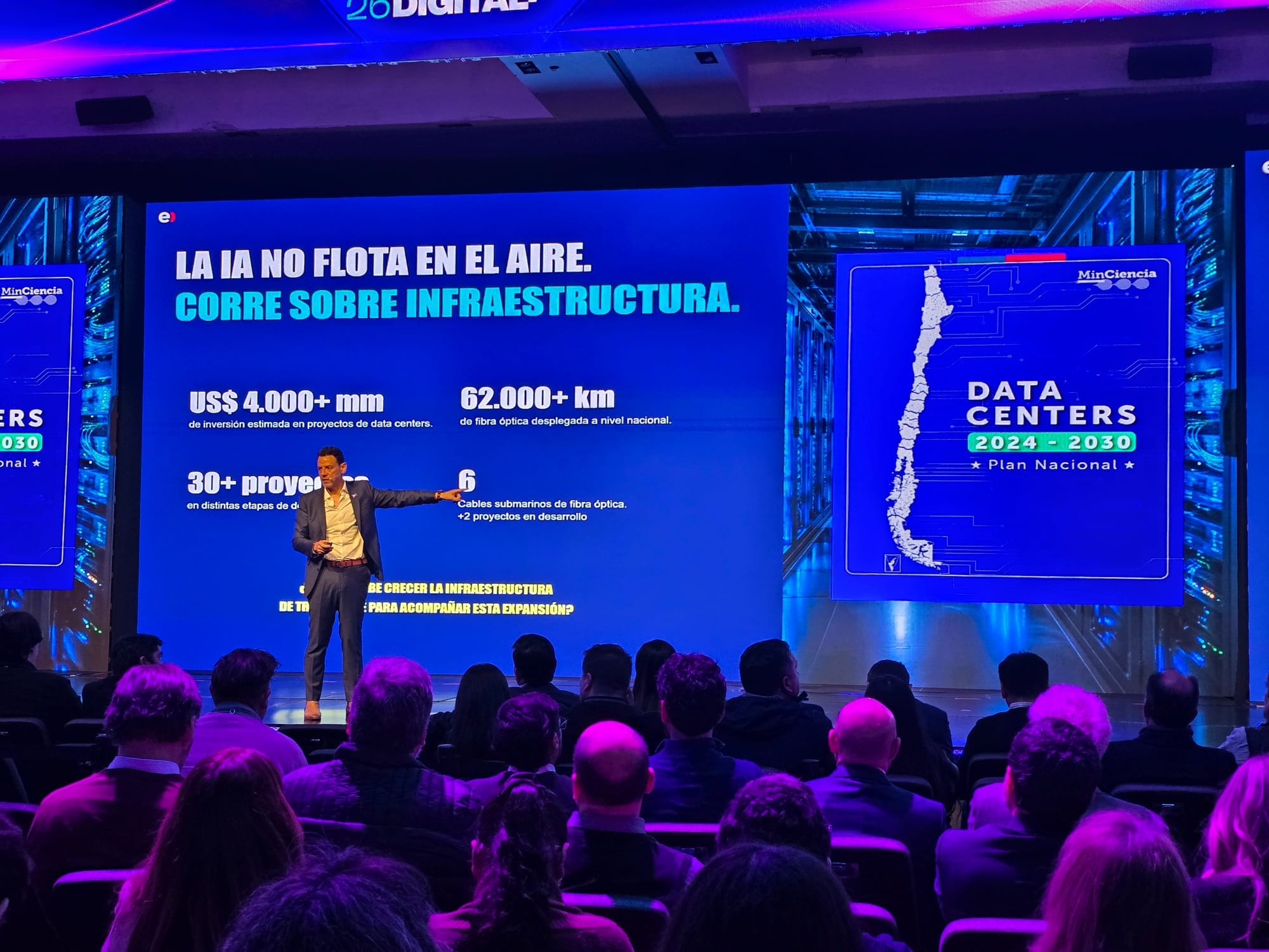 Lámina de Entel sobre infraestructura para la IA en Chile