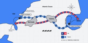 Google Cloud anuncia Sol su nuevo cable submarino de conexión transatlántica