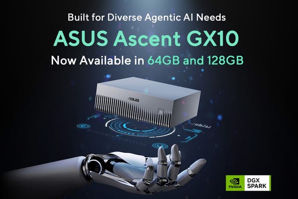 ASUS amplía Ascent GX10 con una versión de 64 GB para ejecutar IA agéntica localmente