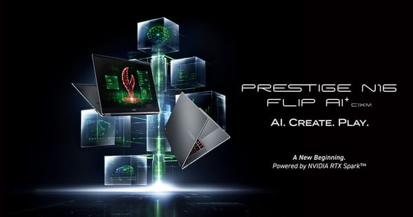 MSI inicia reservas del Prestige N16 Flip AI+ con NVIDIA RTX Spark y hasta 128 GB de memoria